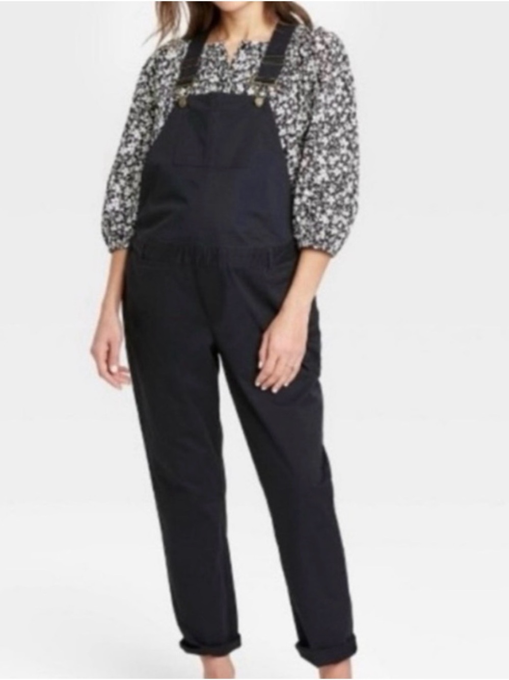Black maternity Overalls